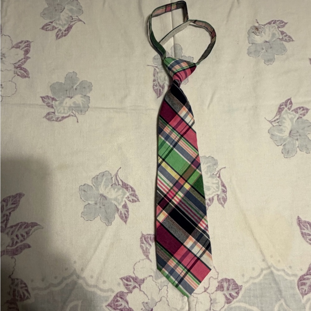Gymboree Kids Plaid Tie in Pink, Green, Navy and White